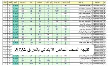 عاجل ورسميًا .. نتيجة الصف السادس الابتدائي 2024 العراق عبر وزارة التربية بالعراق وخطوات الاستعلام عنها