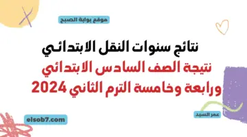 نتيجة الصف السادس الابتدائي جميع المحافظات 2024