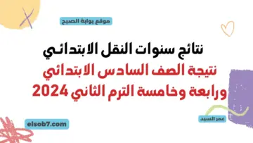 نتيجة الصف السادس الابتدائي جميع المحافظات 2024 نتائج سنوات النقل رابعة وخامسة بالرقم القومي محافظة القاهرة