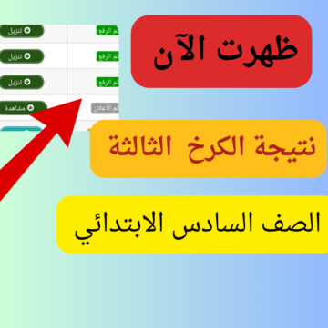 “تم الرفع”…رابط نتائج السادس الابتدائي الكرخ 3 الدور الأول 2024 العراق
