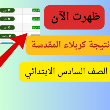ظهرت الآن… نتيجة السادس الابتدائي كربلاء المقدسة الدور الاول 2024 بالعراق