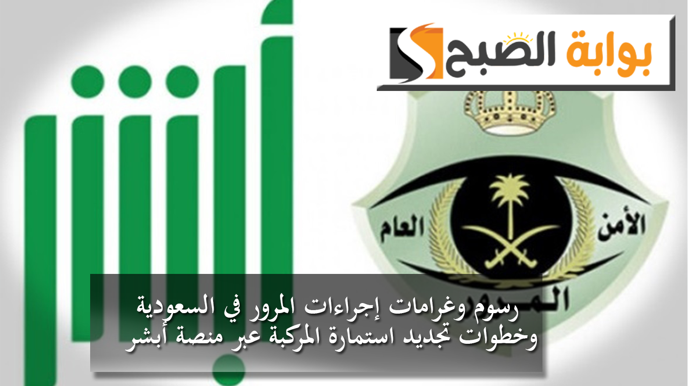 رسوم وغرامات إجراءات المرور في السعودية وخطوات تجديد استمارة المركبة عبر منصة "أبشر" 2 رسوم وغرامات إجراءات المرور في السعودية وخطوات تجديد استمارة المركبة عبر منصة “أبشر”
