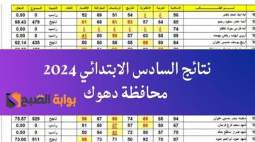 ‎⁨نتائج السادس الابتدائي⁩