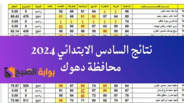 بالدرجات نتائج السادس الابتدائي دهوك 2024 الدور الأول كوكل درايف عبر نتائجنا وزارة التربية والتعليم