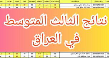 نتائج الثالث المتوسط الدور الأول في جميع محافظات العراق 2024
