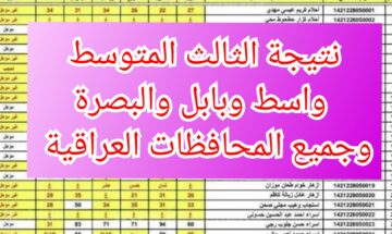 “mlazemna” نتيجة الثالث المتوسط الدور الأول واسط وبابل والبصرة وجميع المحافظات العراقية