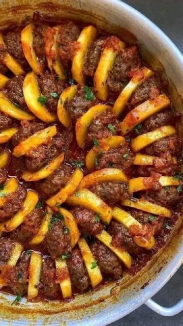 طريقة صينية بطاطس بالكفتة بالفرن وصفة بشكل جديد مبتكرة