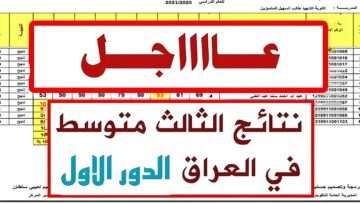 هنا برابط مباشر.. نتائج الثالث متوسط Pdf الدور الأول 2024 لعموم المحافظات