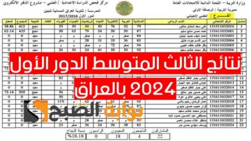 “ظهرت الآن بصيغة PDF”.. رابط استعلام نتائج الصف الثالث المتوسط العراق الدور الأول 2024 في مختلف المحافظات