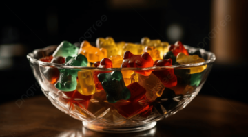 pngtree colorful gummy bears are placed in a glass bowl on a picture image 2462239