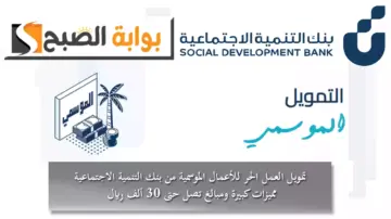 تمويل العمل الحر للأعمال الموسمية من بنك التنمية الاجتماعية مميزات كبيرة ومبالغ تصل حتى 30 ألف ريال