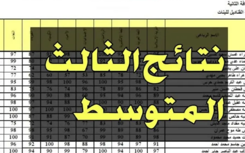 pdf استعلام نتائج الثالث متوسط 2024 الدور الأول بمحافظات العراق المختلفة عبر نتائجنا