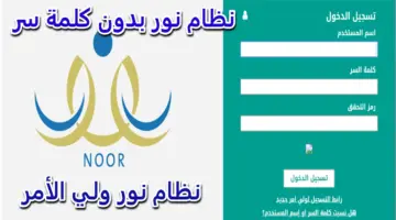 تسجيل الدخول على نظام نور 1