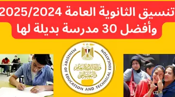 تنسيق الثانوية العامة وأفضل 30 مدرسة بديلة لها
