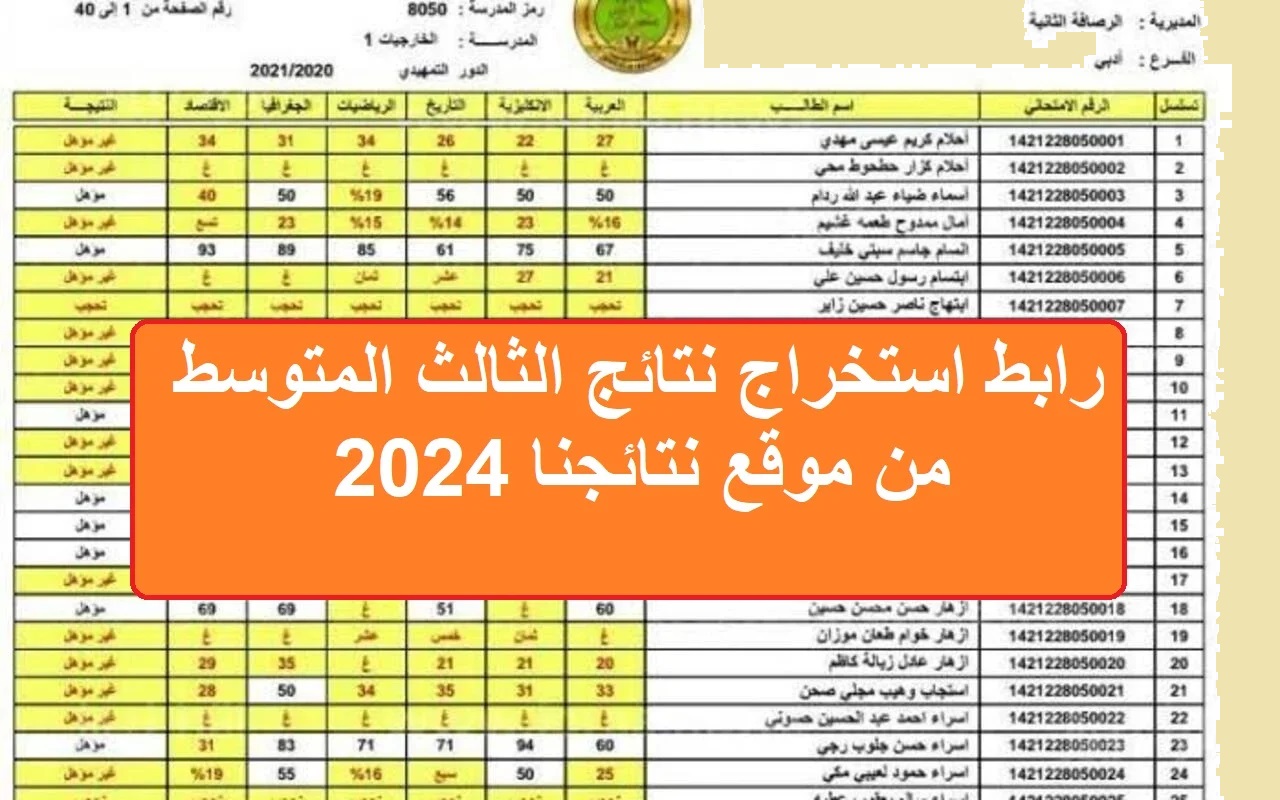 بالرقم الامتحاني "التربية العراقية".. لينك استخراج نتائج الثالث متوسط الدور الأول 2024 من epedu.gov.iq موقع نتائجنا عموم المحافظات العراقية 5 بالرقم الامتحاني “التربية العراقية”.. لينك استخراج نتائج الثالث متوسط الدور الأول 2024 من epedu.gov.iq موقع نتائجنا عموم المحافظات العراقية