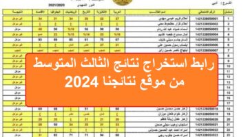 رابط استخراج نتائج الثالث المتوسط من موقع نتائجنا 2024