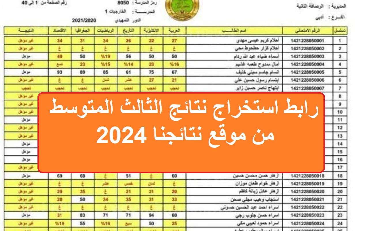 PDF "وزارة التربية العراقية" رابط استخراج نتائج الثالث المتوسط 2024 الدور الأول نتائجنا جميع المحافظات العراقية 5 PDF “وزارة التربية العراقية” رابط استخراج نتائج الثالث المتوسط 2024 الدور الأول نتائجنا جميع المحافظات العراقية