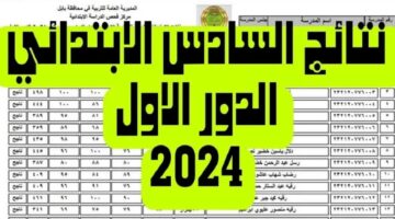 رابط نتائج الصف السادس الابتدائي 2024 الكرخ الثانية
