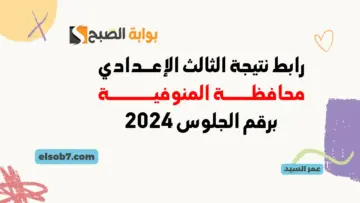 رابط نتيجة الصف الثالث الإعدادي المنوفية بالاسم ورقم الجلوس 2024 نتائج إعداديه المنوفيه الترم الثاني PDF