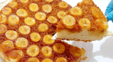 طريقة عمل كيكة الموز بالكراميل