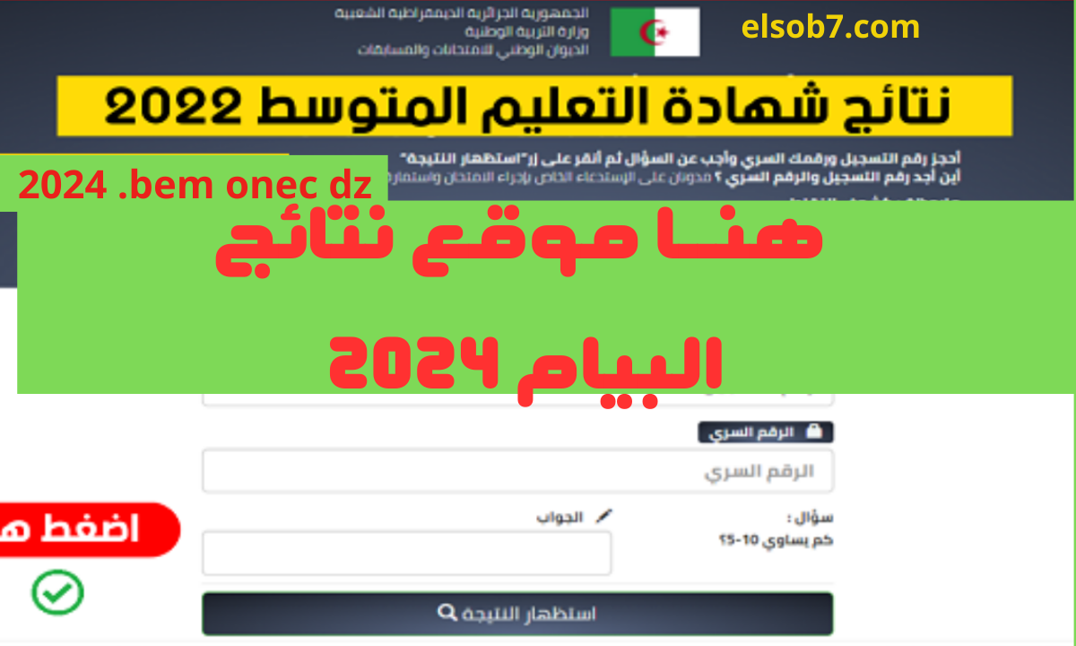 موقع نتائج شهادة المتوسط 2024.. تسجيل دخول فضاء أولياء التلاميذ awlyaa.education.dz 2 موقع نتائج شهادة المتوسط 2024.. تسجيل دخول فضاء أولياء التلاميذ awlyaa.education.dz