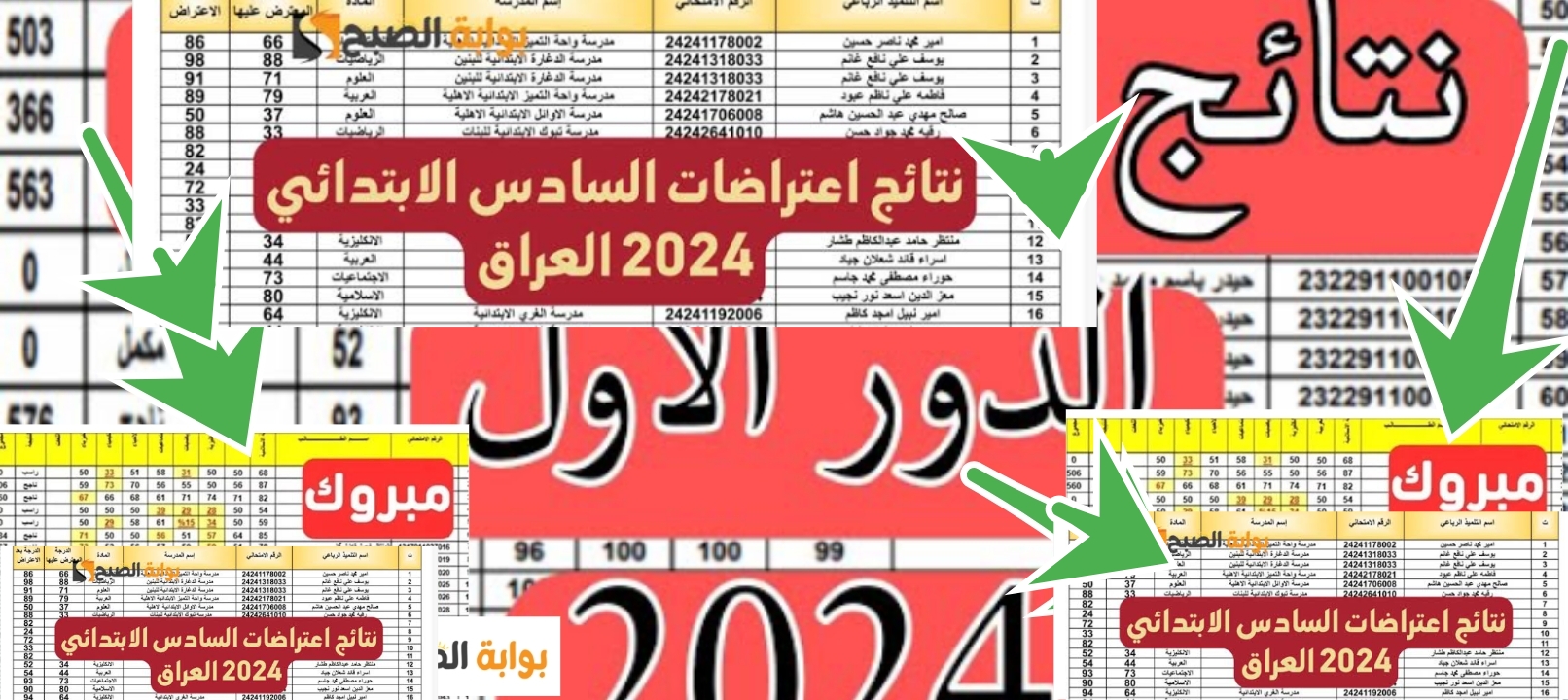 لينك نتائج اعتراضات السادس الابتدائي الدور الأول العراق 2024 رابط سريع مباشر