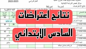 موقع نتائجنا PDF .. رابط نتائج اعتراضات الصف السادس الابتدائي 2024 الدور الأول بعموم المحافظات العراقية