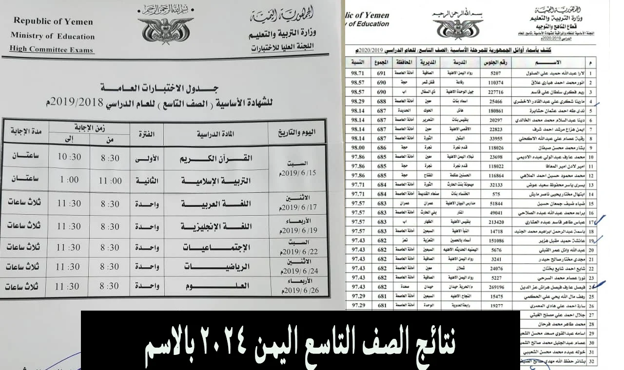 "استعلم الان".. نتائج التاسع اليمن 2024 حسب الاسم عبر moe-ye.net 6 “استعلم الان”.. نتائج التاسع اليمن 2024 حسب الاسم عبر moe-ye.net