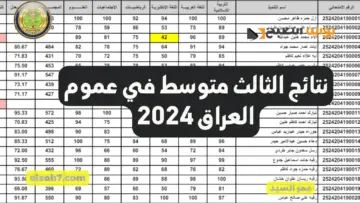 نتائج الثالث المتوسط 2024 وزارة التربية العراقية كيفية الاستعلام على درجات طلاب العراق PDF موقع نتائجنا