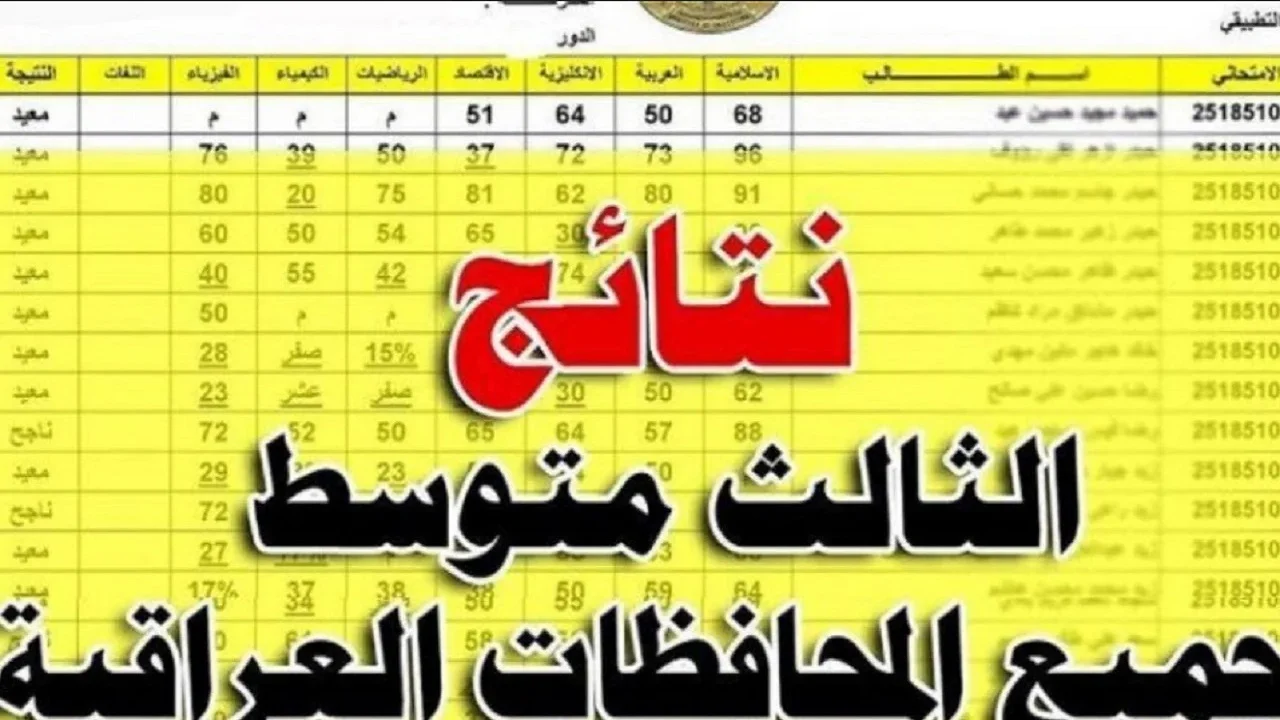 استعلم "epedu.gov.iq" رابط استعلام نتائج الثالث متوسط الدور الأول في العراق 2024 من موقع نتائجنا PDF وزارة التربية العراقية 2 استعلم “epedu.gov.iq” رابط استعلام نتائج الثالث متوسط الدور الأول في العراق 2024 من موقع نتائجنا PDF وزارة التربية العراقية