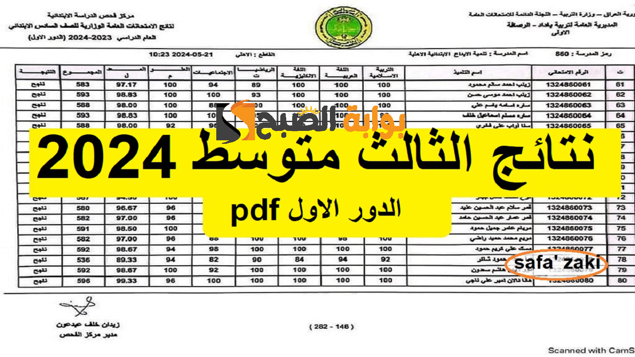 استعلم “results.mlazemna” لينك نتائج الثالث متوسط 2024 الدور الاول pdf في العراق من خلال موقع نتائجنا جميع المحافظات والمدارس
