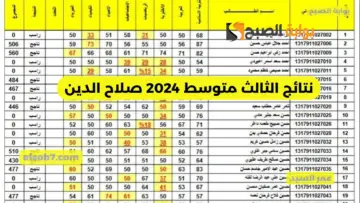 وزارة التربية العراقية PDF نتائج الثالث متوسط 2024 صلاح الدين وكل المحافظات رابط موقع نتائجنا الوزاري results mlazemna