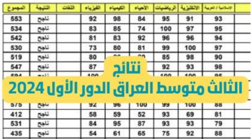 نتائج الثالث متوسط 2024 في عموم محافظات العراق 6
