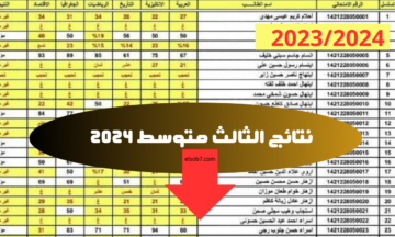 results.mlazemna رابط تنزيل نتائج الثالث متوسط الدور الثاني ٢٠٢٤ بالاسم موقع نتائجنا الوزاري