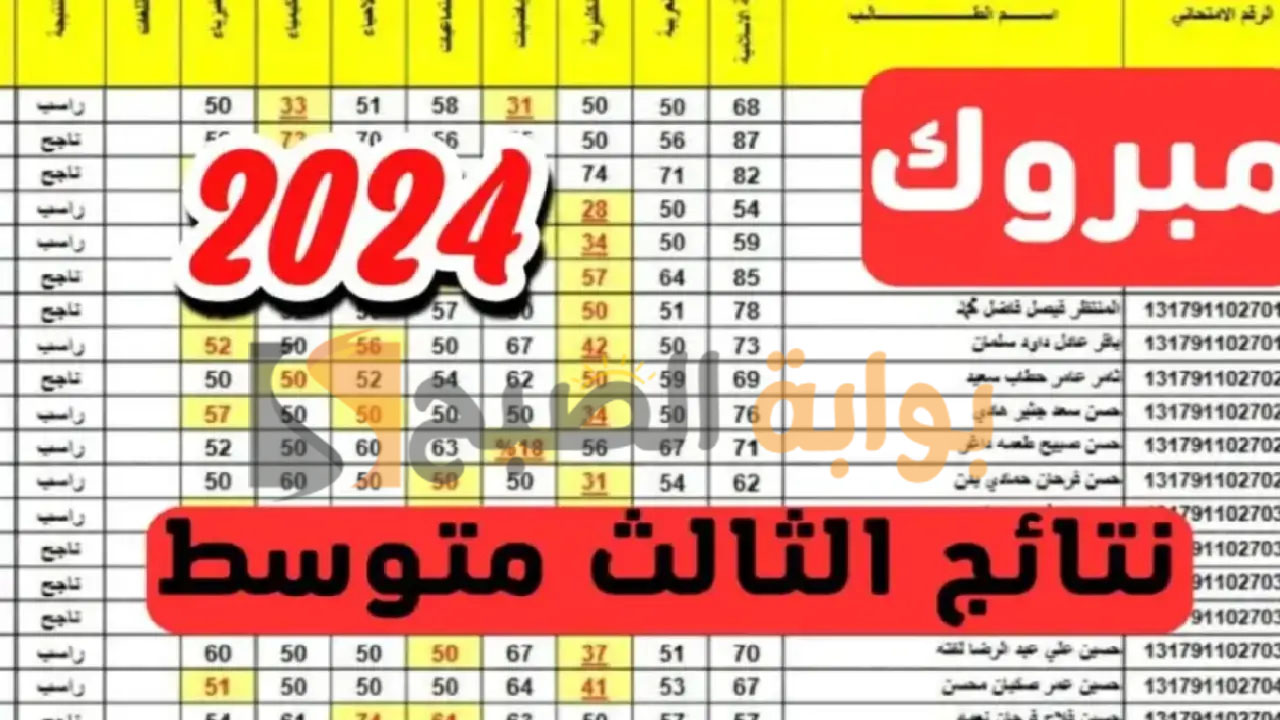 رابط الاستعلام عن نتائج الصف الثالث المتوسط العراق 2024 “جميع عموم المحافظات”