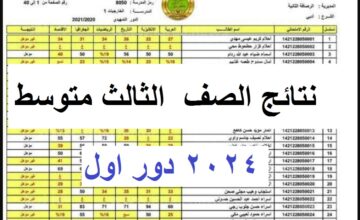 “رابط شغال” الآن نتائج الثالث متوسط 2024 “السليمانية وأربيل” دور أول بالرقم الامتحاني بصيغة Pdf موقع وزارة التربية العراقية وملازمنا