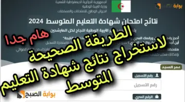نتائج شهادة التعليم المتوسط 2024 الجزائر