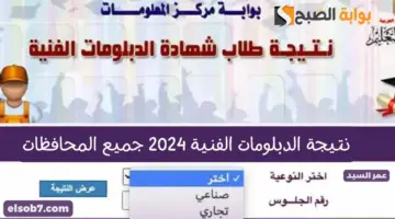 نتيجة الدبلومات الفنية 2024 جميع المحافظات