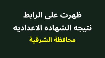 نتيجة الشهادة الإعدادية محافظة الشرقية بالاسم الترم الثاني