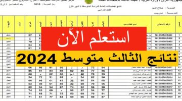 نتيجة الصف الثالث متوسط بالعراق لعام 2024