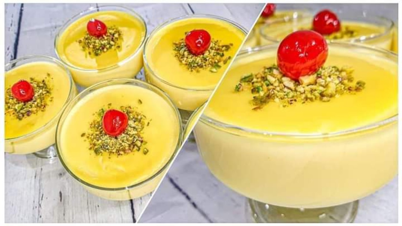 مهلبية الكاسترد حلى بارد سريع ومنعش في أيام الصيف بمكونات من مطبخك