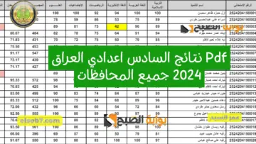 Pdf نتائج السادس اعدادي العراق 2024 جميع المحافظات results mlazemna وزارة التربية العراقية