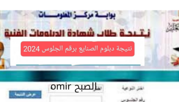 رابط سريع وشغال نتيجة دبلوم صنايع 2024 الثانوية الصناعية برقم الجلوس والاسم عبر fany.emis.gov.eg