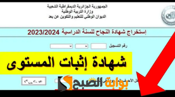 استخراج شهادة اثبات المستوى
