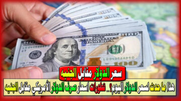 اسعار صرف الدولار الأمريكي مقابل الجنيه المصري