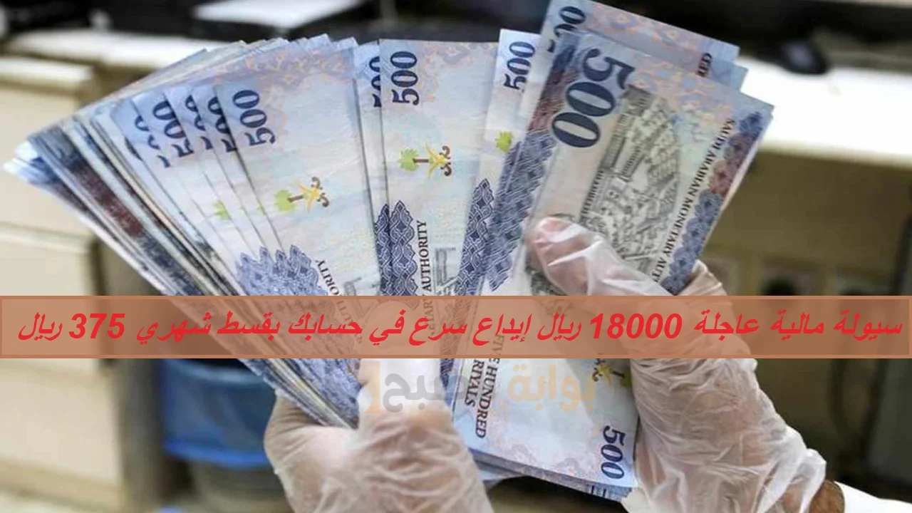 سيولة مالية عاجلة 18000 ريال إيداع سريع في حسابك بقسط شهري 375 ريال سلفة عن طريق النفاذ الوطني