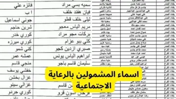 “كشف pdf” اسماء المشمولين بالرعاية الاجتماعية الوجبة الأخيرة 2024 واهم الشروط المطلوبة وخطوات الإستعلام بالتفاصيل