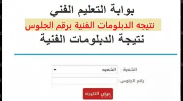 رابط نتيجة الدبلومات الفنية 2024