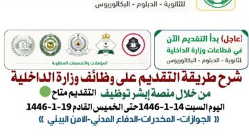 شروط القبول في وظائف الداخلية السعودية 1446