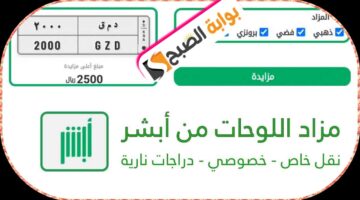طرح مزاد اللوحات الإلكتروني عبر منصة أبشر